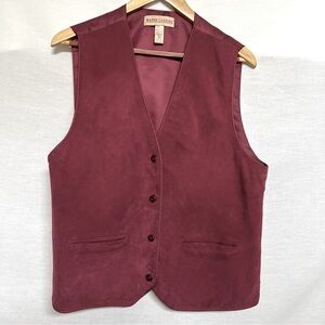 Marsh Landing Dark Pink Suede Vest Timeless Tailored Style